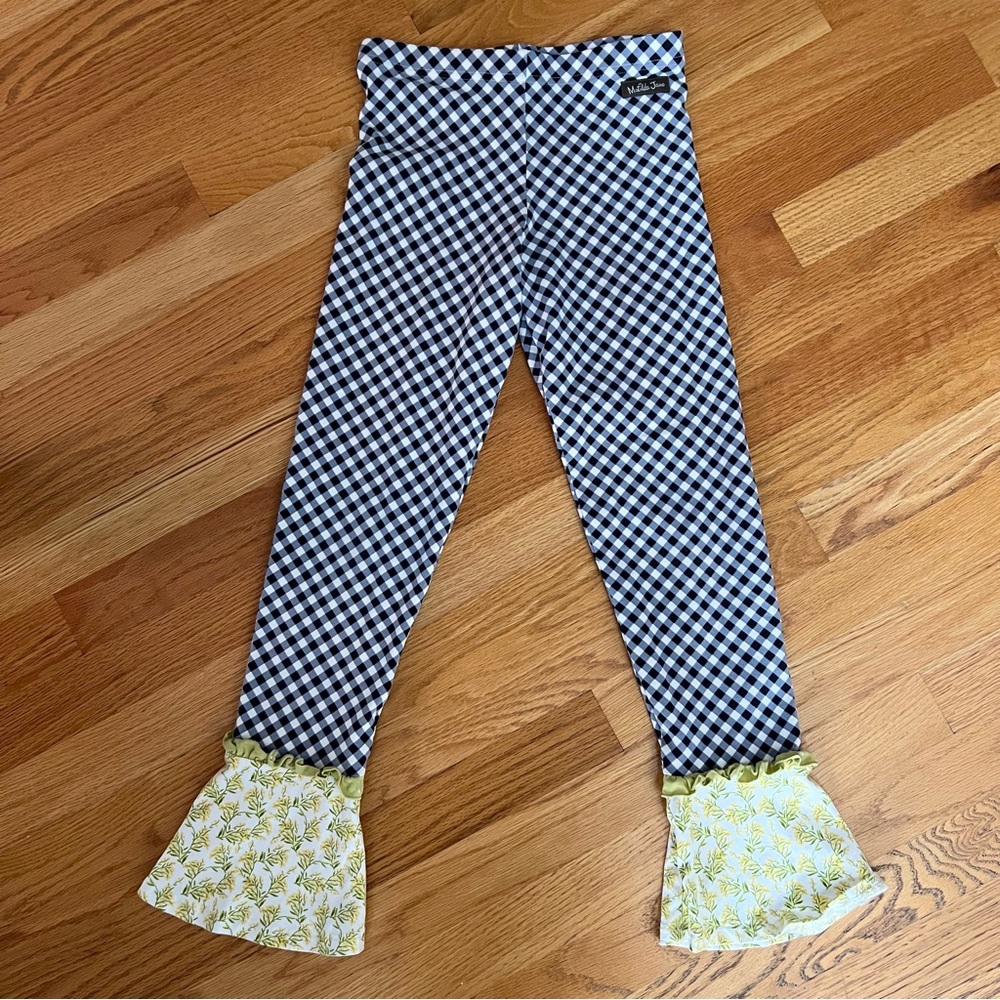❌SOLD❌ Matilda Jane Enchanted Garden Inner Artist Gingham Mixed Print Pants Leg…
